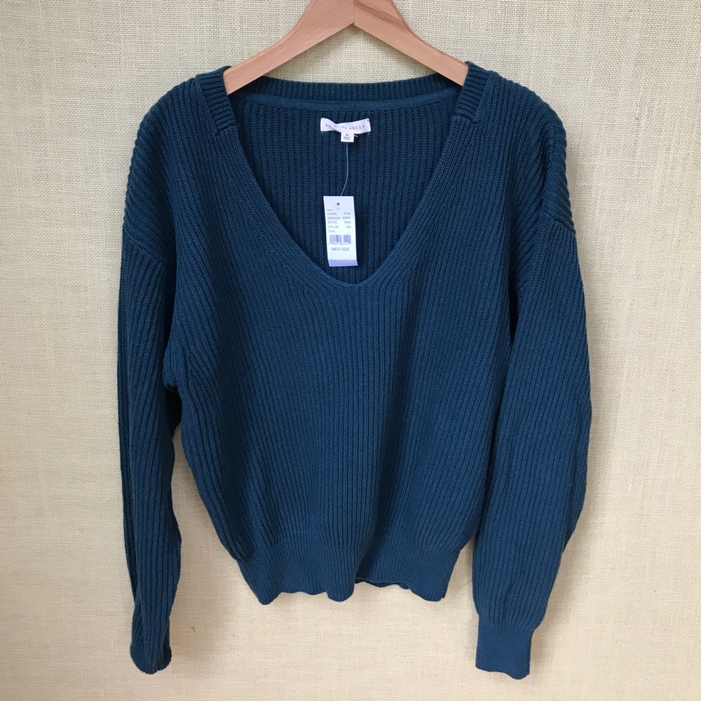NWT Teal LA Hearts V-Neck Sweater